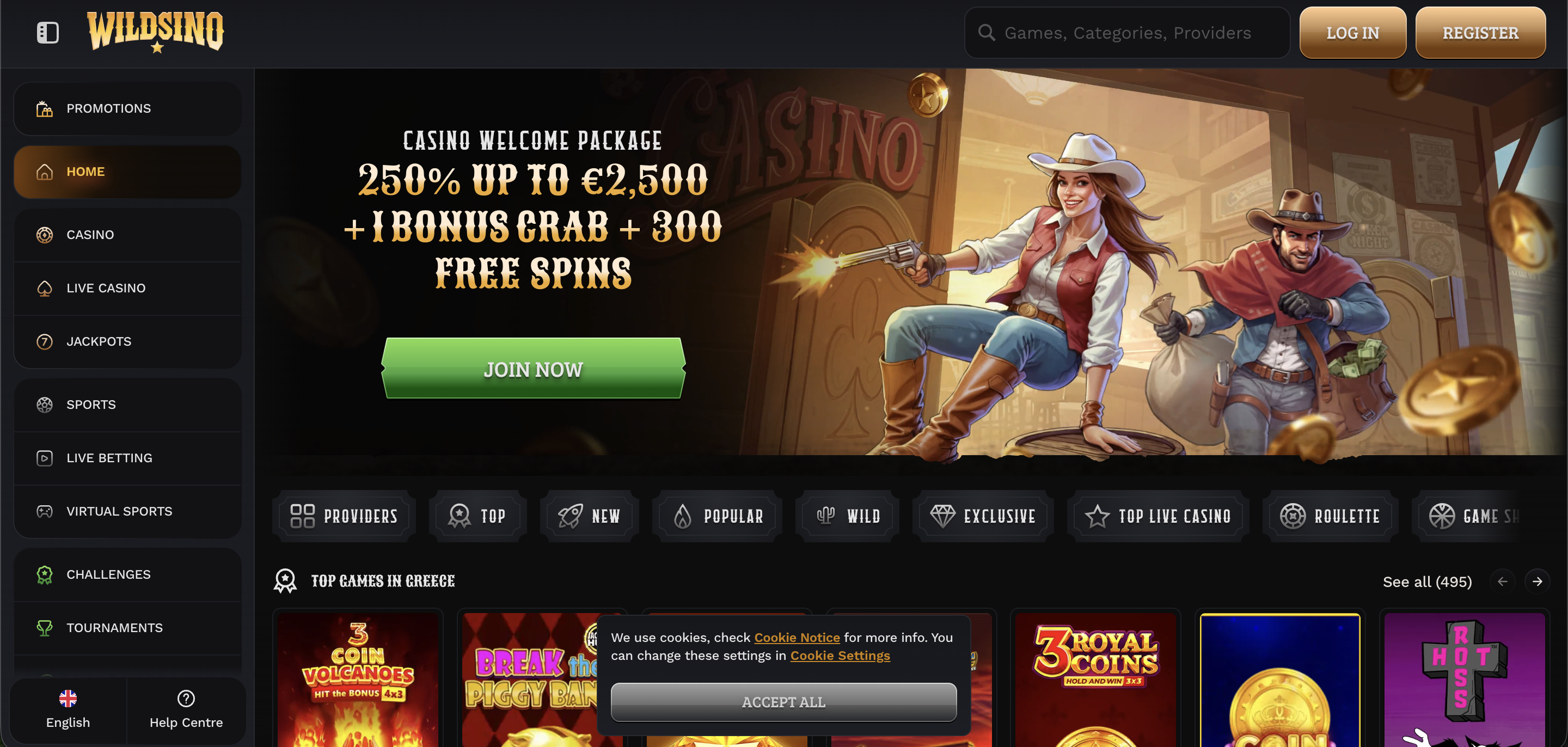 Lizaro Casino Interface